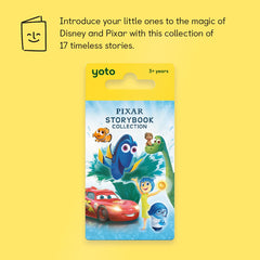 YOTO Disney Pixar Storybook Collection card resting on a Player for quick use