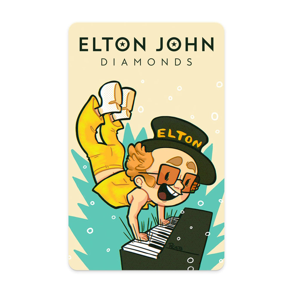 YOTO Elton John Diamonds card in hand ready for play, ideal for on-the-go listening