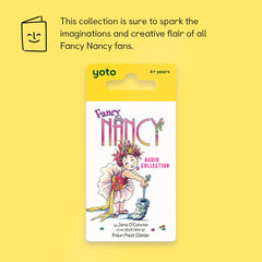 Yoto Fancy Nancy card inside the Player invites immersive listening during car trips.