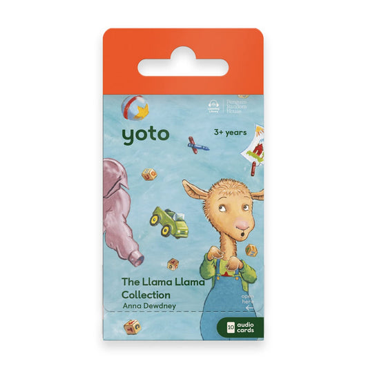 Yoto Llama Llama card pack ready for screen-free storytelling at home.