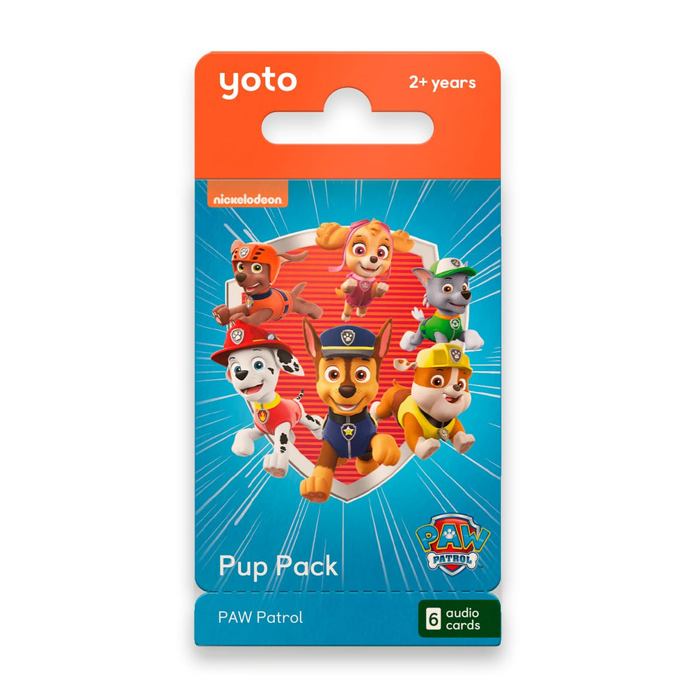 YOTO Paw Patrol Pup Pack cover art inviting screen-free storytelling for kids