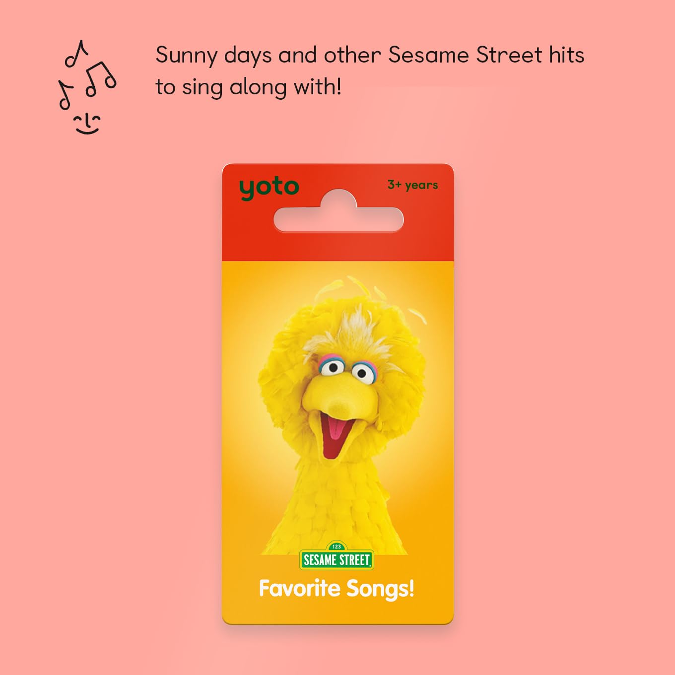 YOTO Sesame Street card back showing duration and setup details for easy use