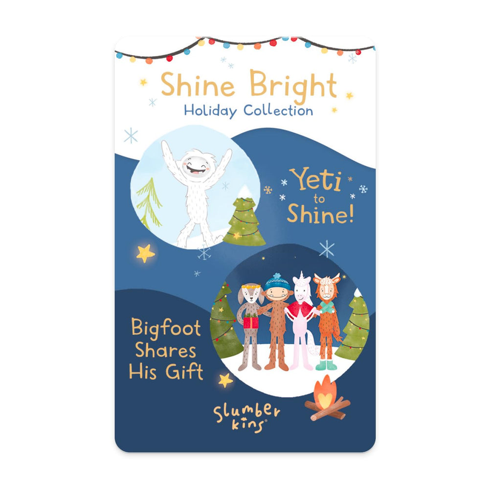 YOTO Slumberkins Shine Bright holiday card for screen-free storytelling and kid-safe listening