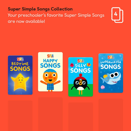 YOTO Super Simple Songs card back showing track options for easy selection.