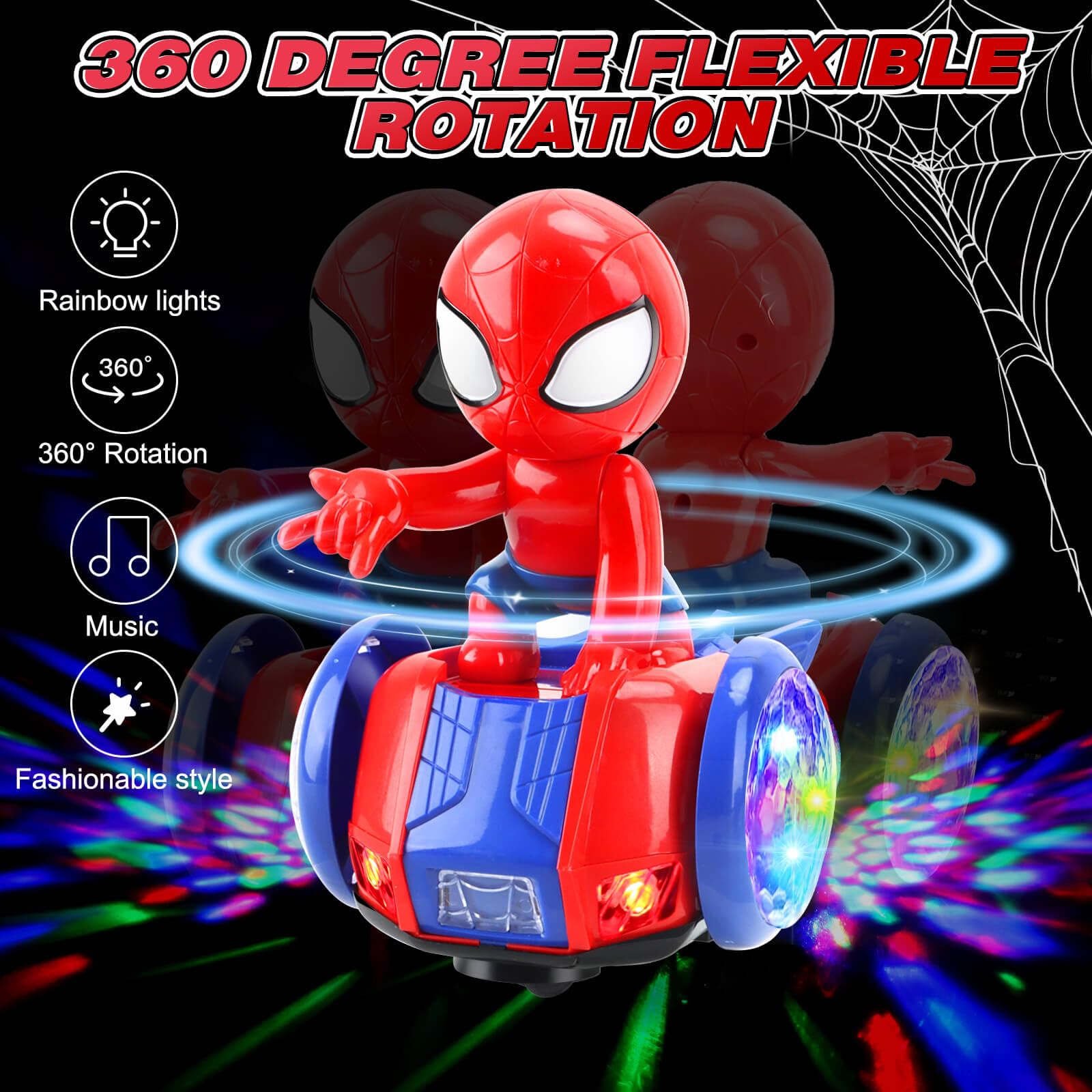YOTOY Dancing Spider's auto-steer navigates around obstacles for hands-free play.