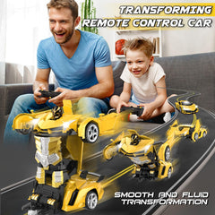 YOTOY transforming RC car to robot in action, a dual-function play idea