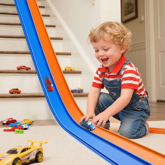 Yottix 15ft flexible race track enabling unlimited shape creativity for kids