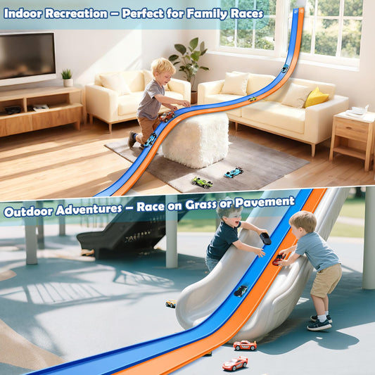 Yottix track showing seamless 1:64 and 1:50 car compatibility