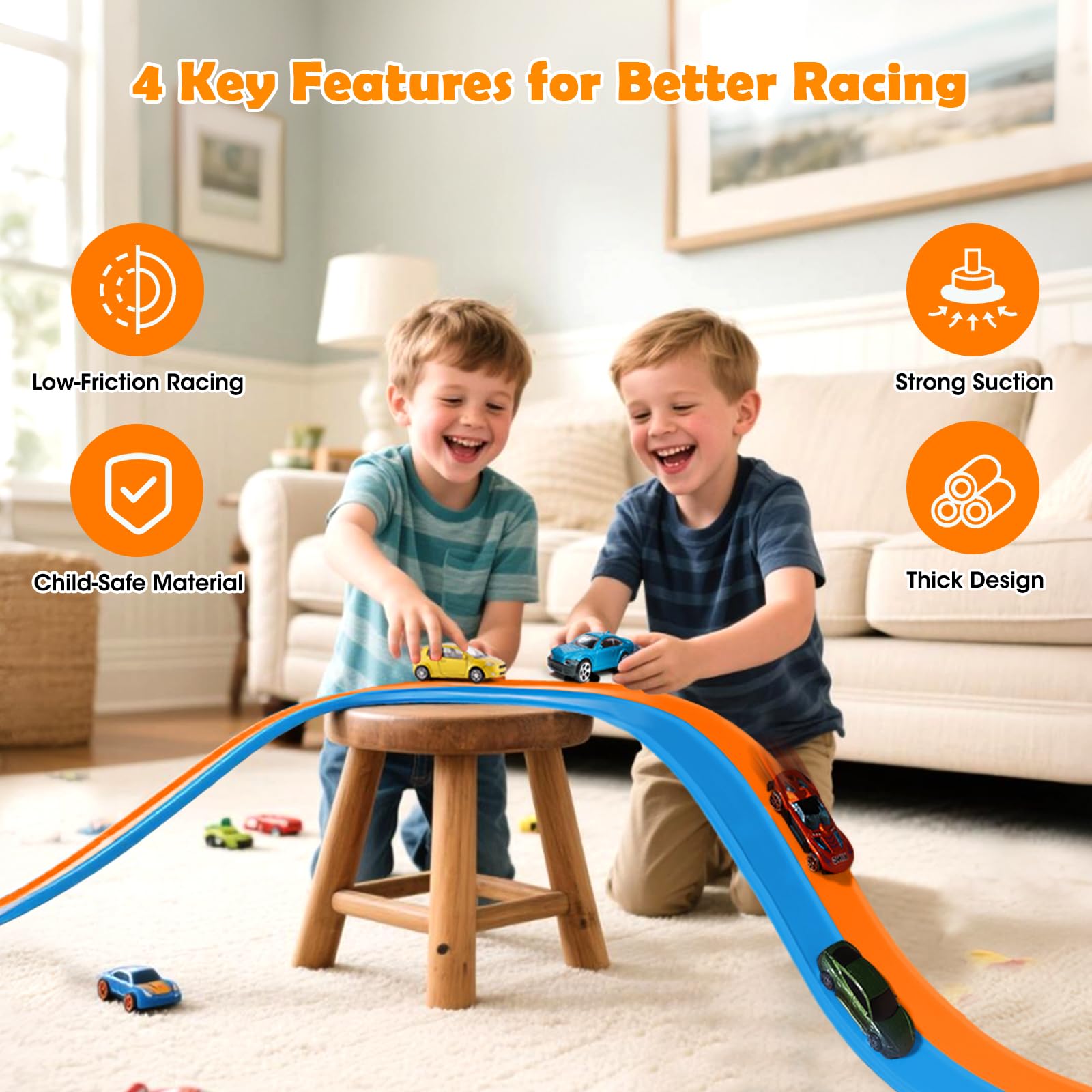 Yottix vertical racing with suction cups on window for new play dimension