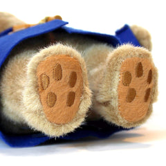 YOTTOY Paddington Bear wearing a blue hooded coat showcases authentic dress-up details.