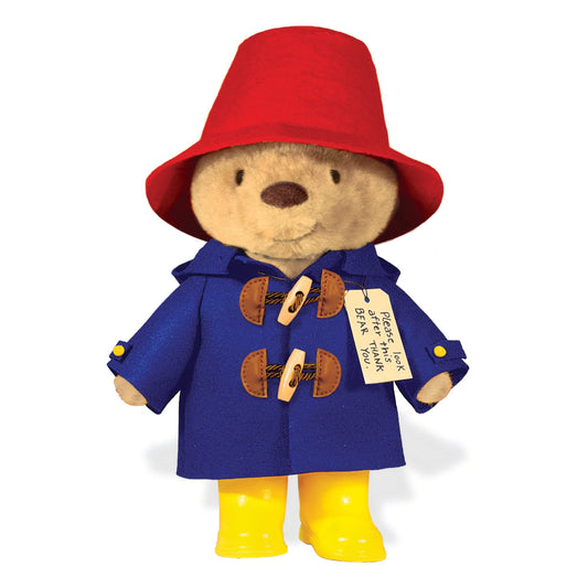 YOTTOY Paddington Bear in yellow wellies offers a soft, huggable companion for playtime.