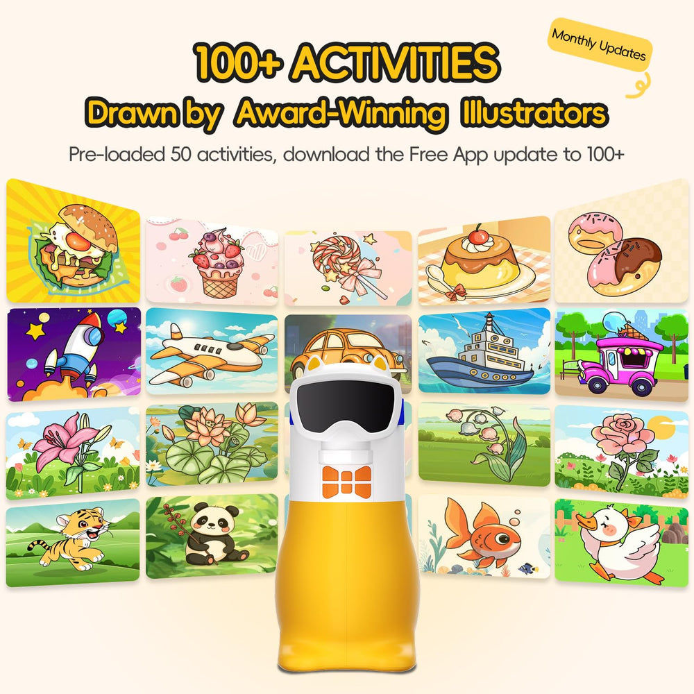 Yoturetoys AI Drawing Projector interactive voice mentor supports vocabulary learning.