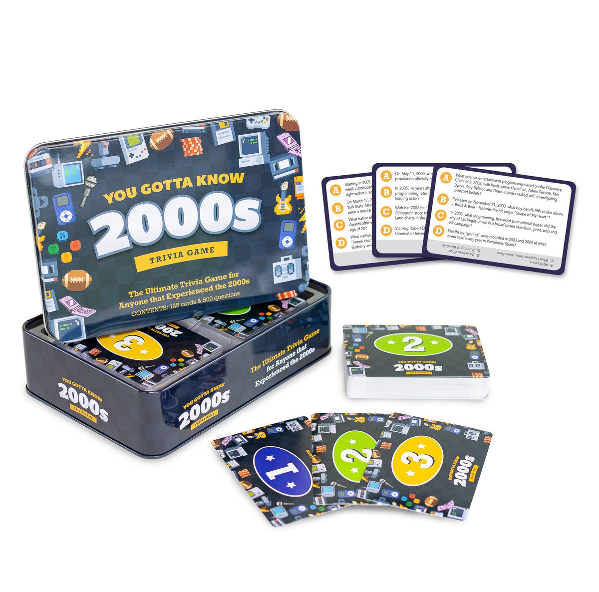You Gotta Know 2000s trivia cards provide a vibrant deck for retro game night.