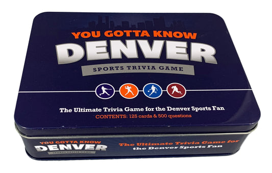 125 trivia cards covering 500 Denver sports questions for varied play.