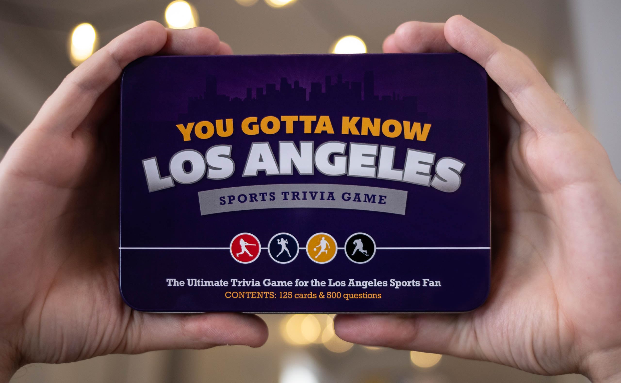 You Gotta Know Los Angeles trivia set, portable and gift-ready for travel or bar nights.