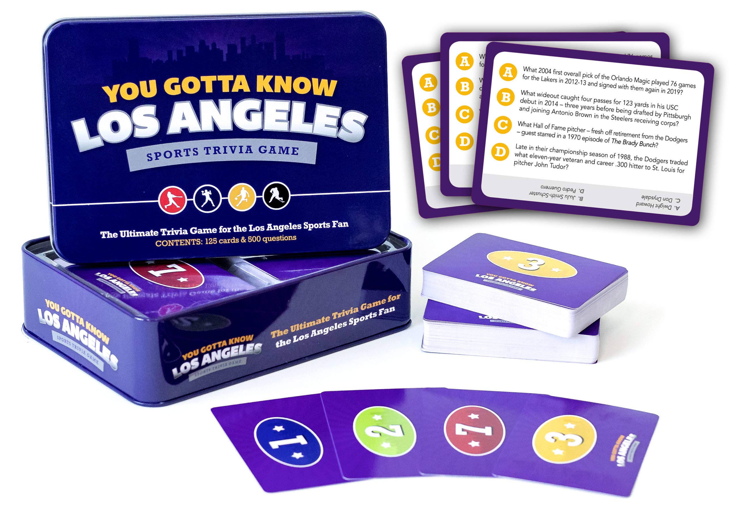 You Gotta Know Los Angeles trivia cards with 500 questions, ideal for quick game nights.