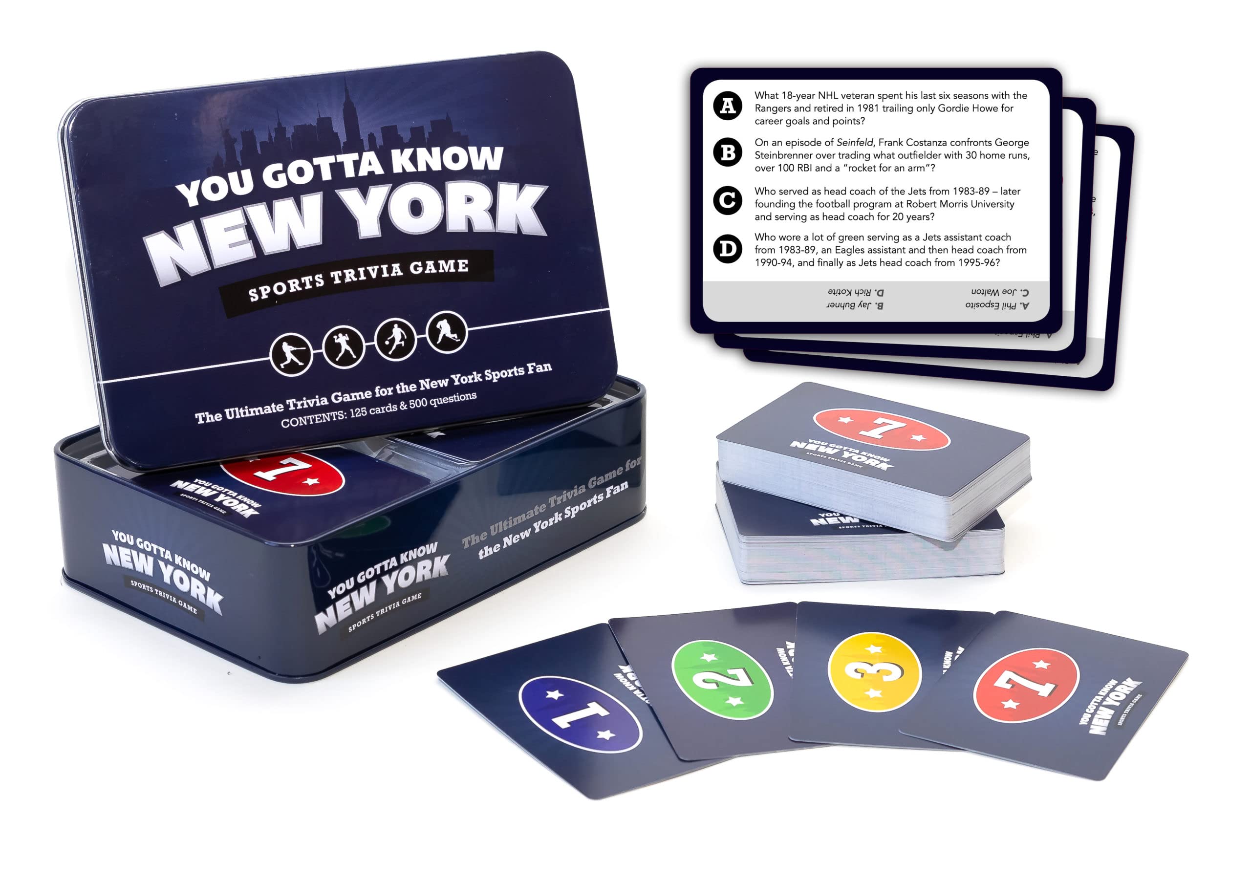 You Gotta Know New York trivia cards featuring 500 questions for engaging game nights