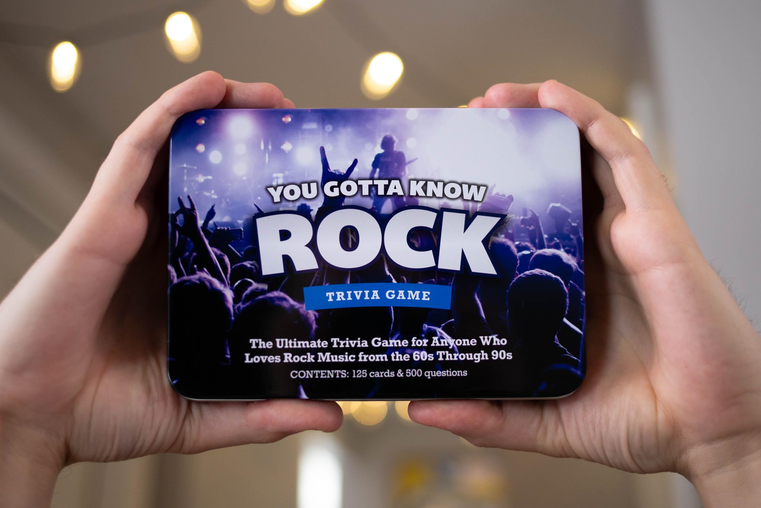 You Gotta Know Rock compact game box fits shelves and travel