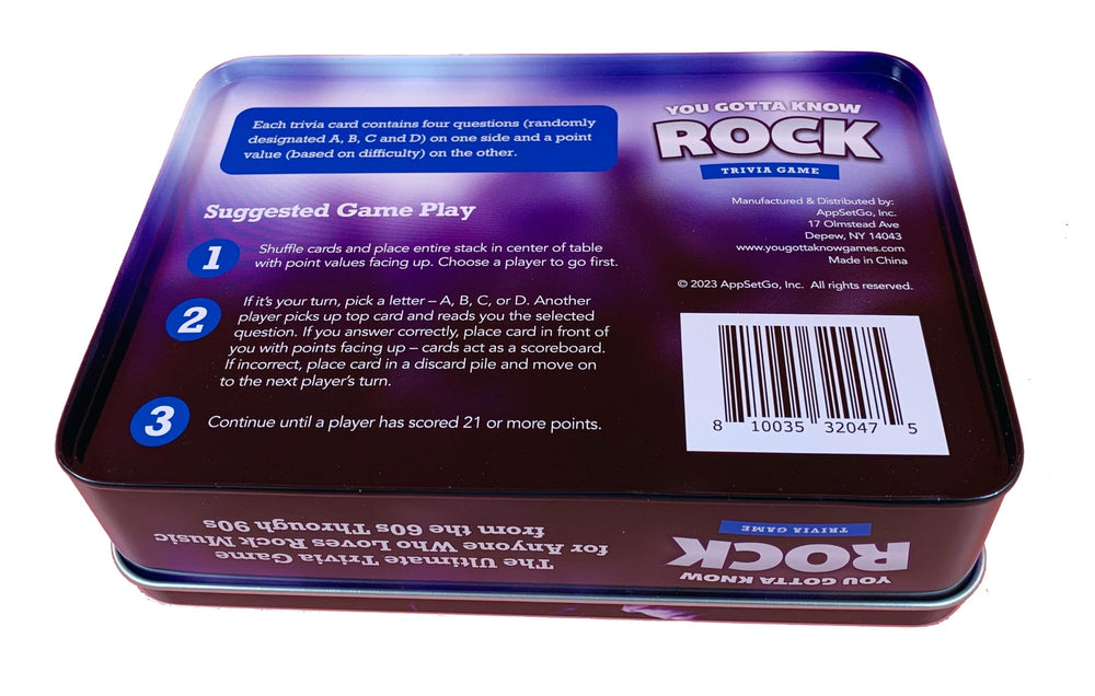 You Gotta Know Rock metal tin packaging ideal for gifting