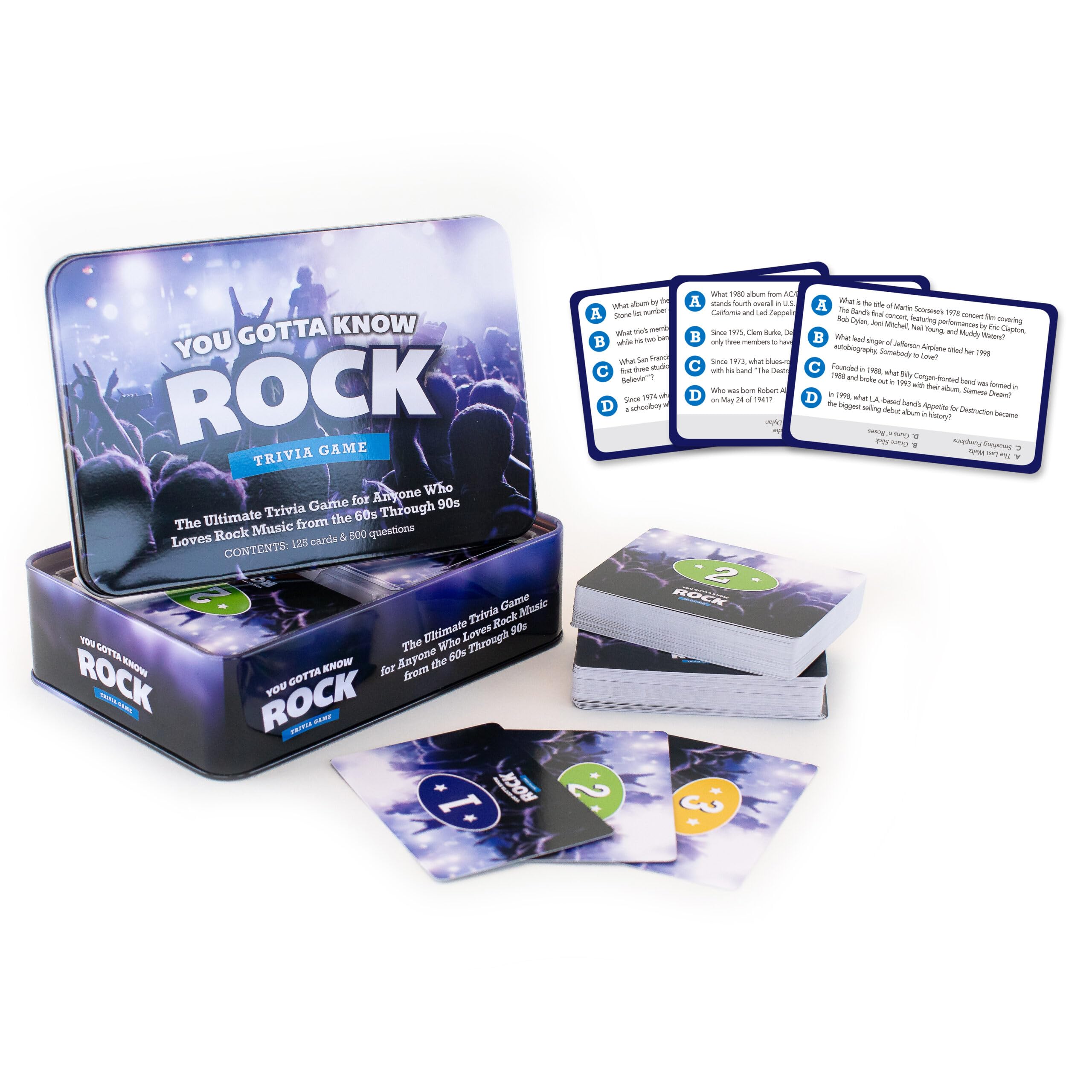 You Gotta Know Rock trivia cards with 125 questions for engaging party nights