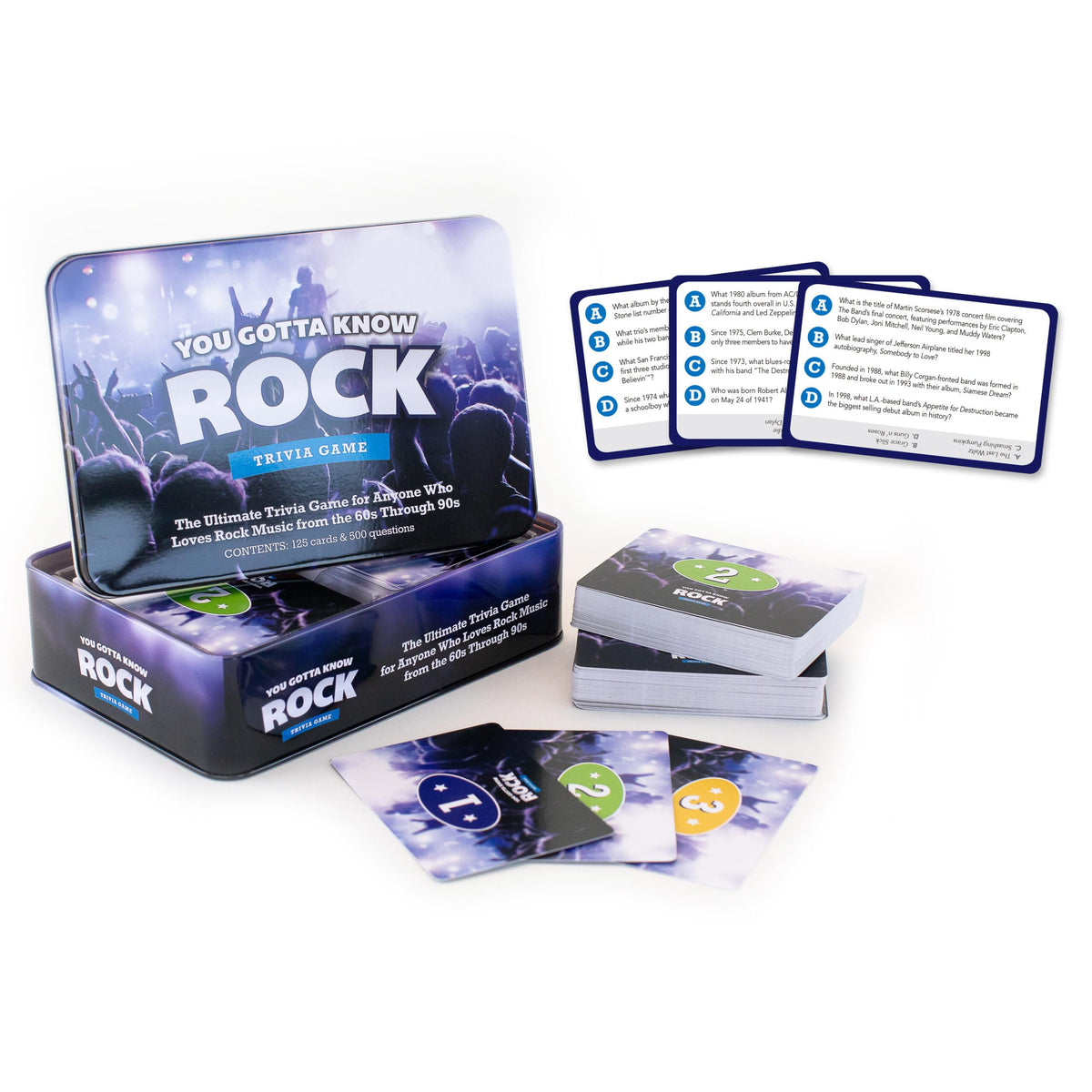 You Gotta Know Rock trivia cards with 125 questions for engaging party nights