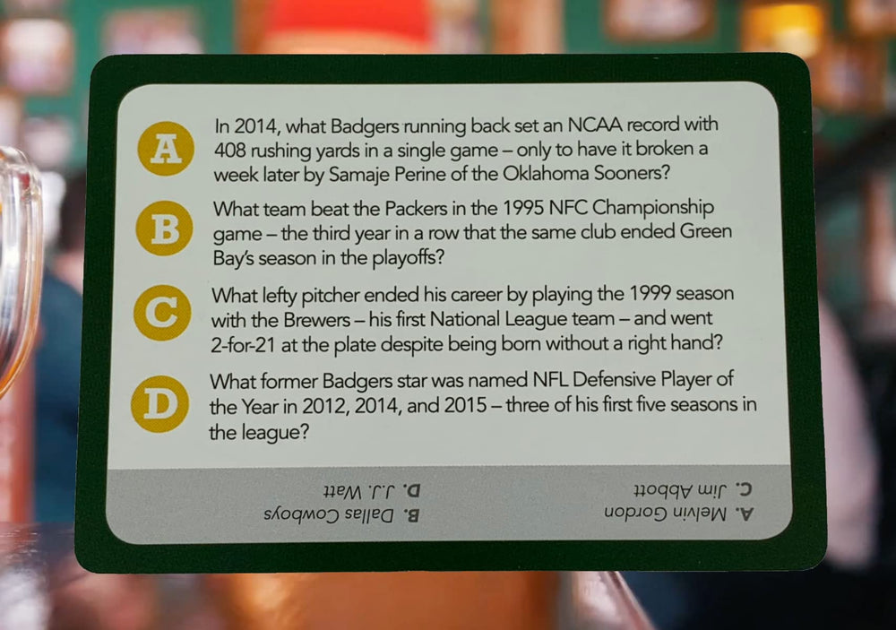 You Gotta Know Wisconsin baseball trivia cards for summer gatherings