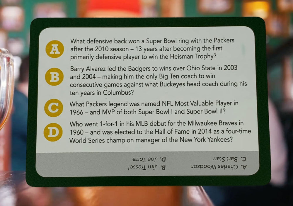You Gotta Know Wisconsin football trivia cards for lively tailgate or home game nights