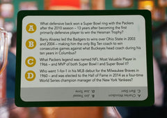 You Gotta Know Wisconsin football trivia cards for lively tailgate or home game nights