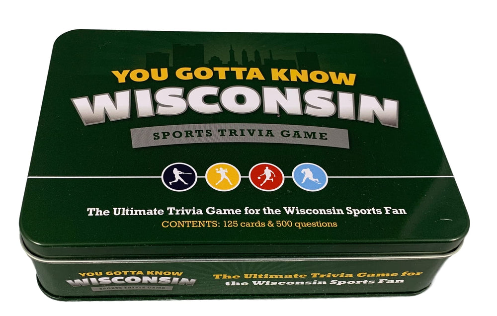 You Gotta Know Wisconsin metal tin packaging keeps cards organized and gift-ready