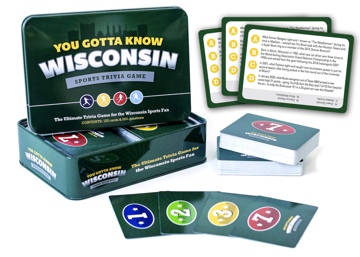 You Gotta Know Wisconsin trivia cards pack for casual or competitive game nights