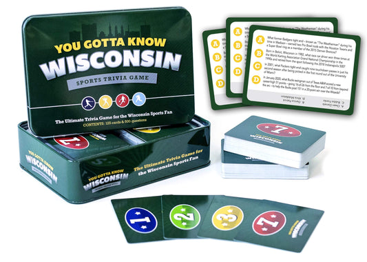 You Gotta Know Wisconsin trivia cards pack for casual or competitive game nights