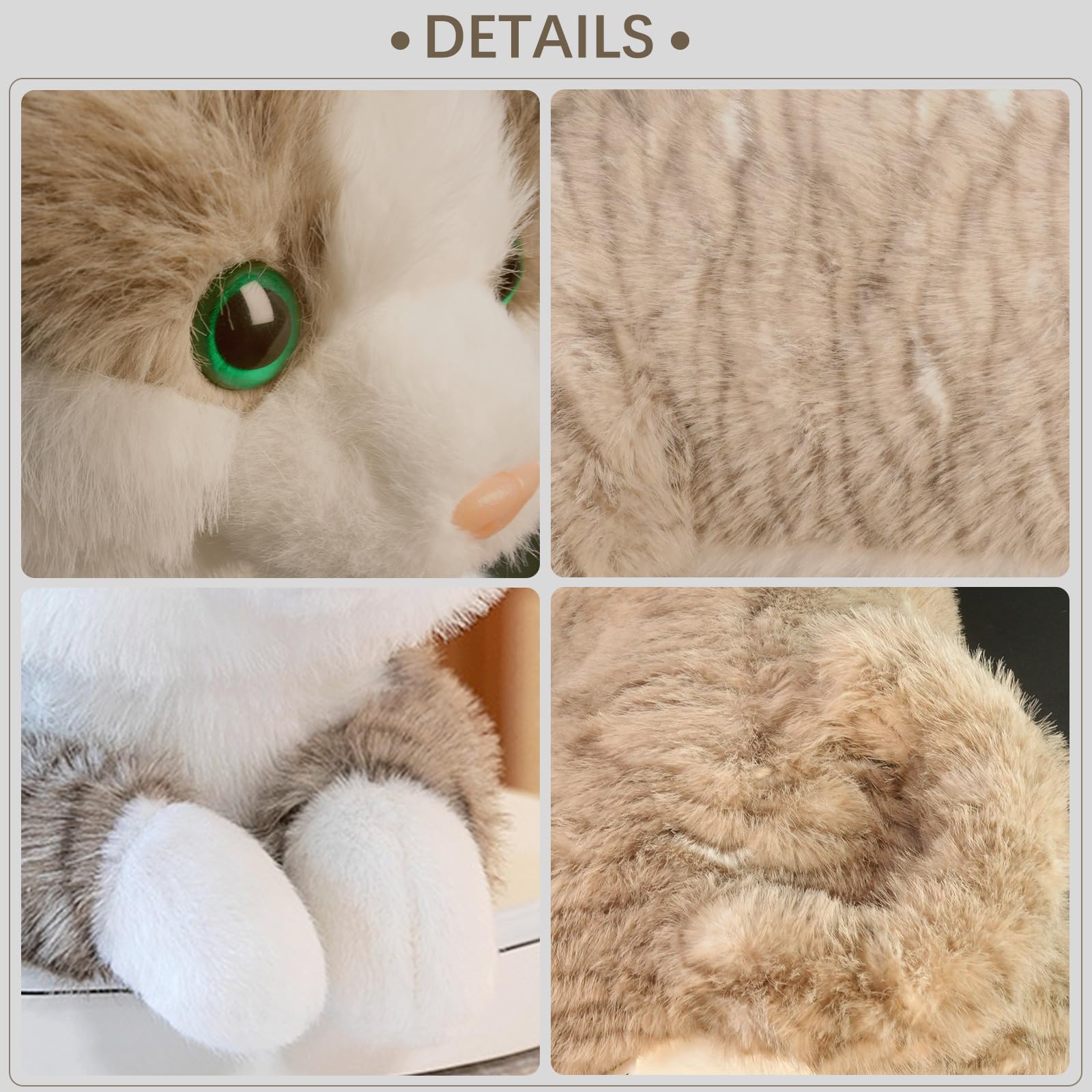 YOUBLEK gift ready weighted cat plush suitable for home and office use.