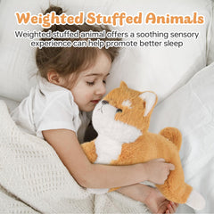 YOUBLEK weighted dog plush with ultra-soft faux fur ideal for snuggling.
