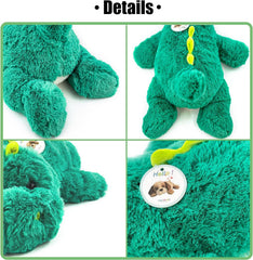 YOUBLEK dinosaur plush shown in home and classroom setups for versatility