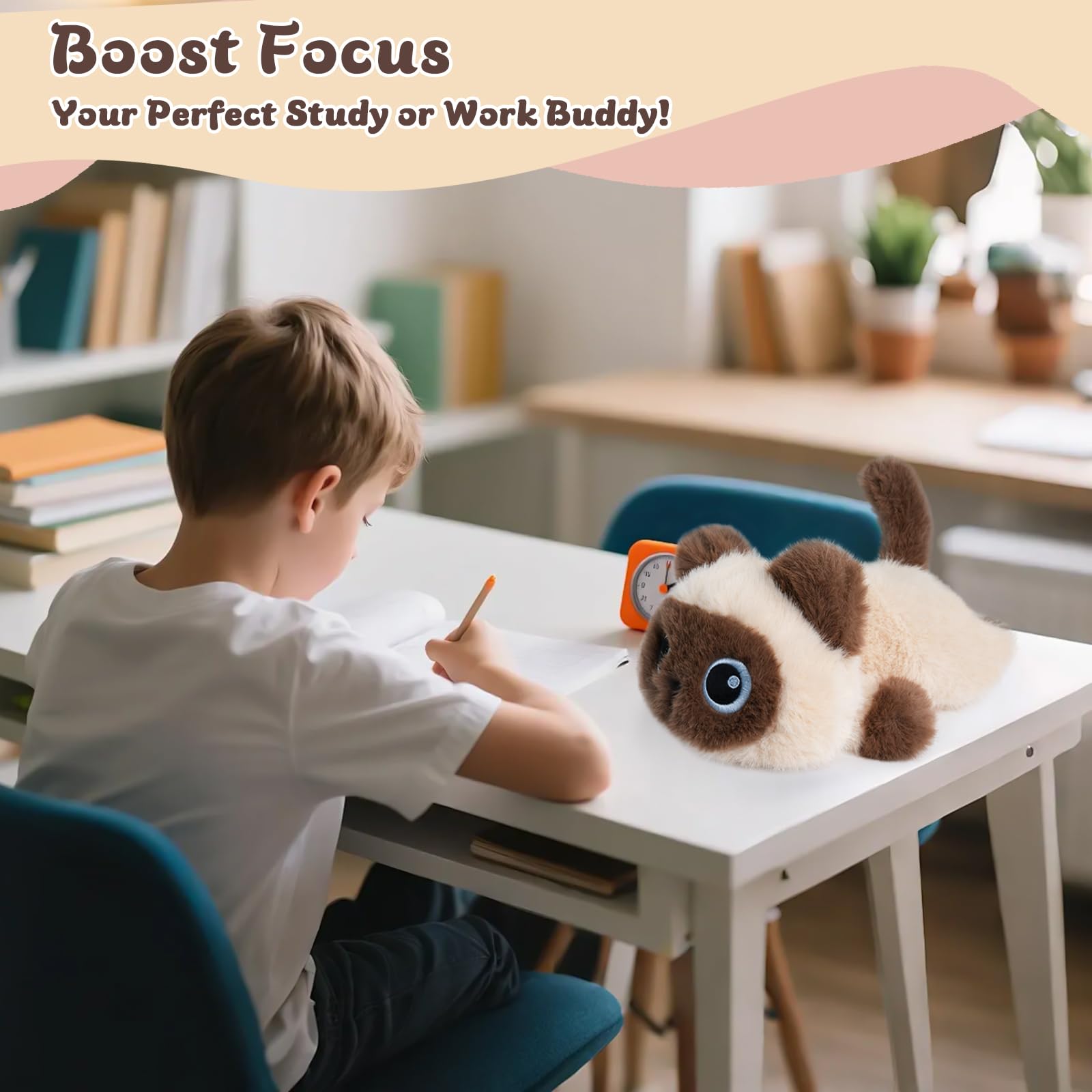 YOUBLEK Siamese Cat plush makes a great gift for kids.