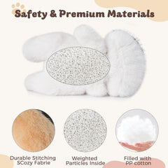 YOUBLEK Soft weighted cat pillow on bed for soothing rest.