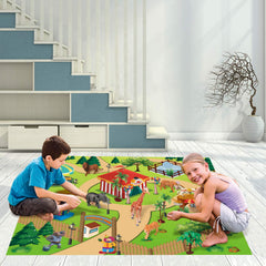 YouCute zoo playmat shown with animals for organized, interactive setup