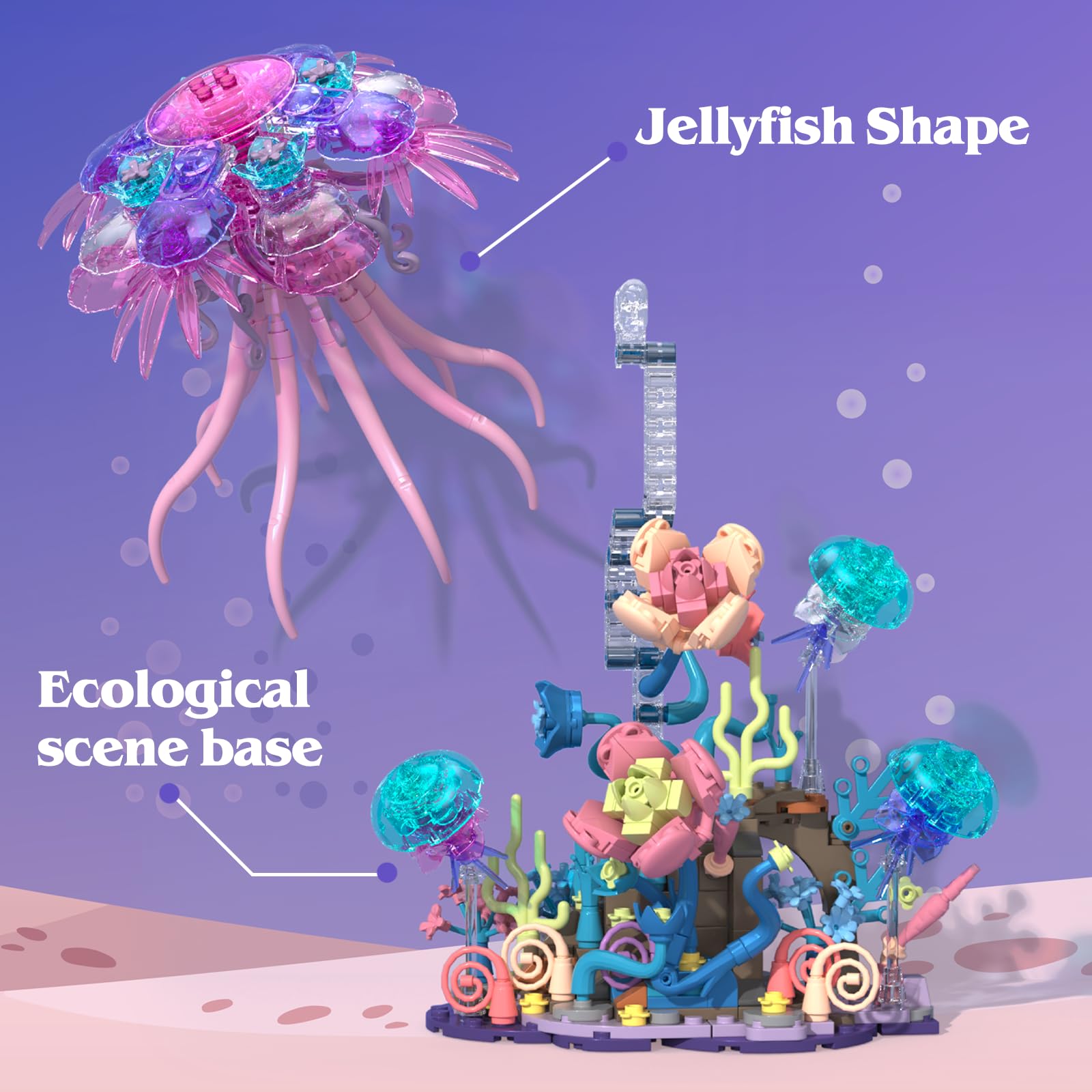 Youeefy Jellyfish Kit building scene shows immersive underwater display