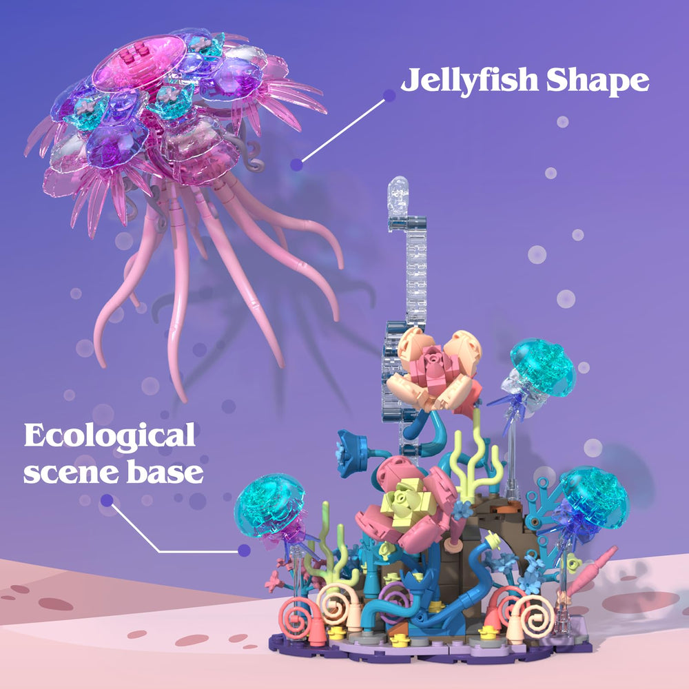 Youeefy Jellyfish Kit building scene shows immersive underwater display
