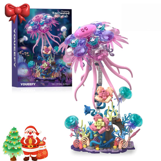 Youeefy Enchanted Jellyfish Building Kit with underwater base, ideal for imaginative play