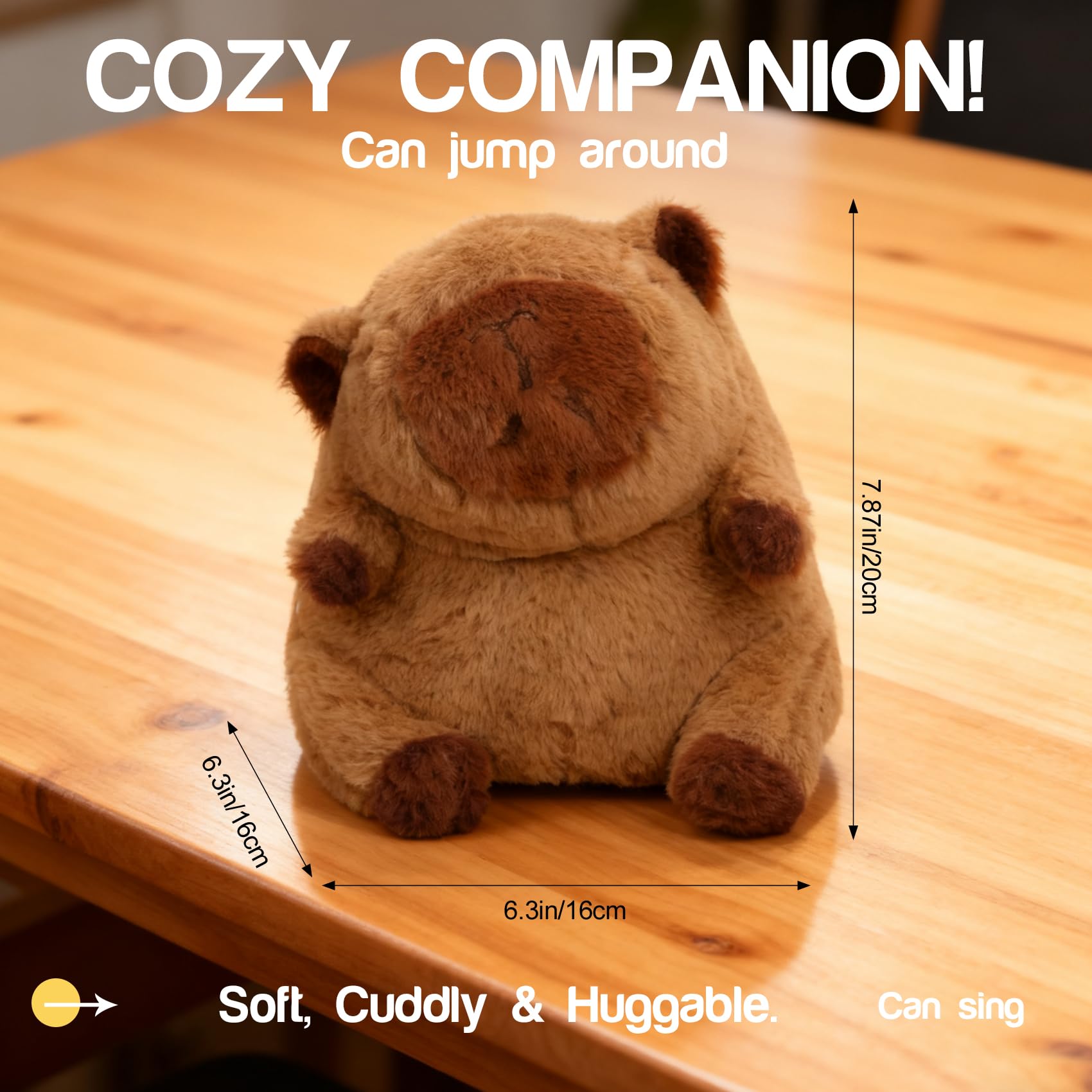 YOUGAANY Capybara Plush soft fur closeup shows premium texture.