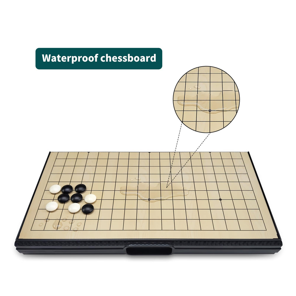 YOUKEKOEE Go Set black magnetic stones stay in place during travel