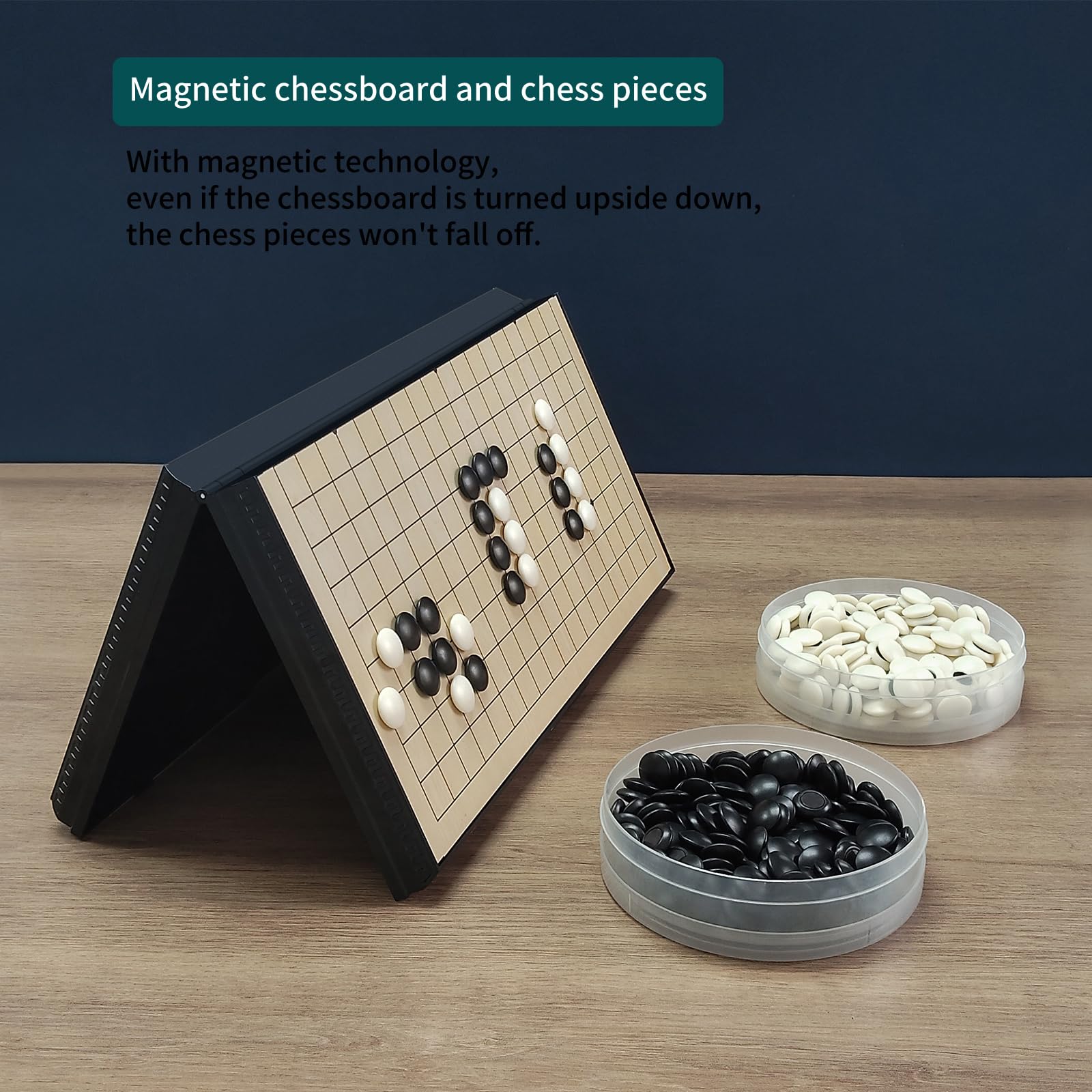 YOUKEKOEE Go Set white magnetic stones stay aligned for quick setups