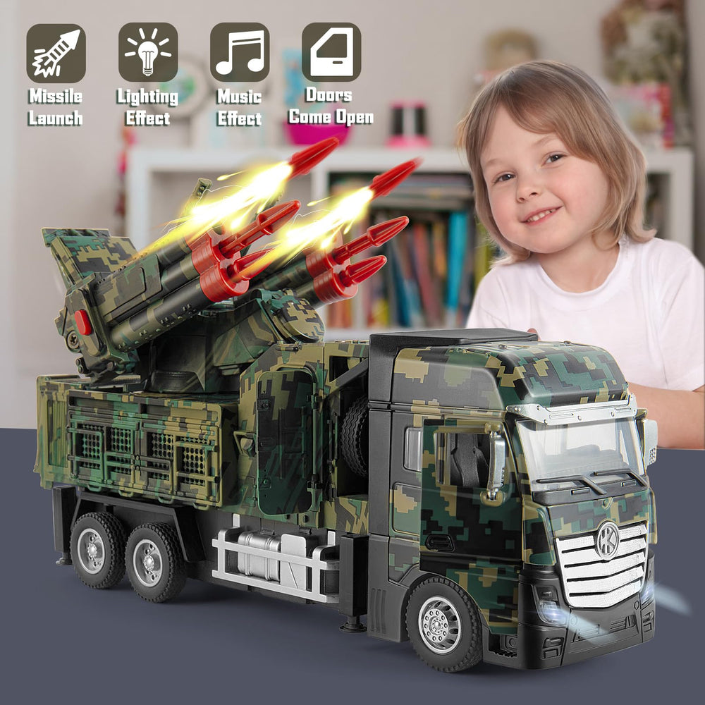 Youlechen army toy with rotatable turret lets kids aim during role-play adventures.