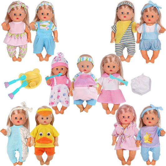 Young Buds 10-12 inch doll clothes set with colorful outfits for creative play