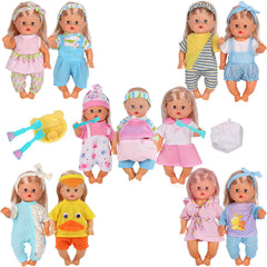Young Buds 10-12 inch doll clothes set with colorful outfits for creative play