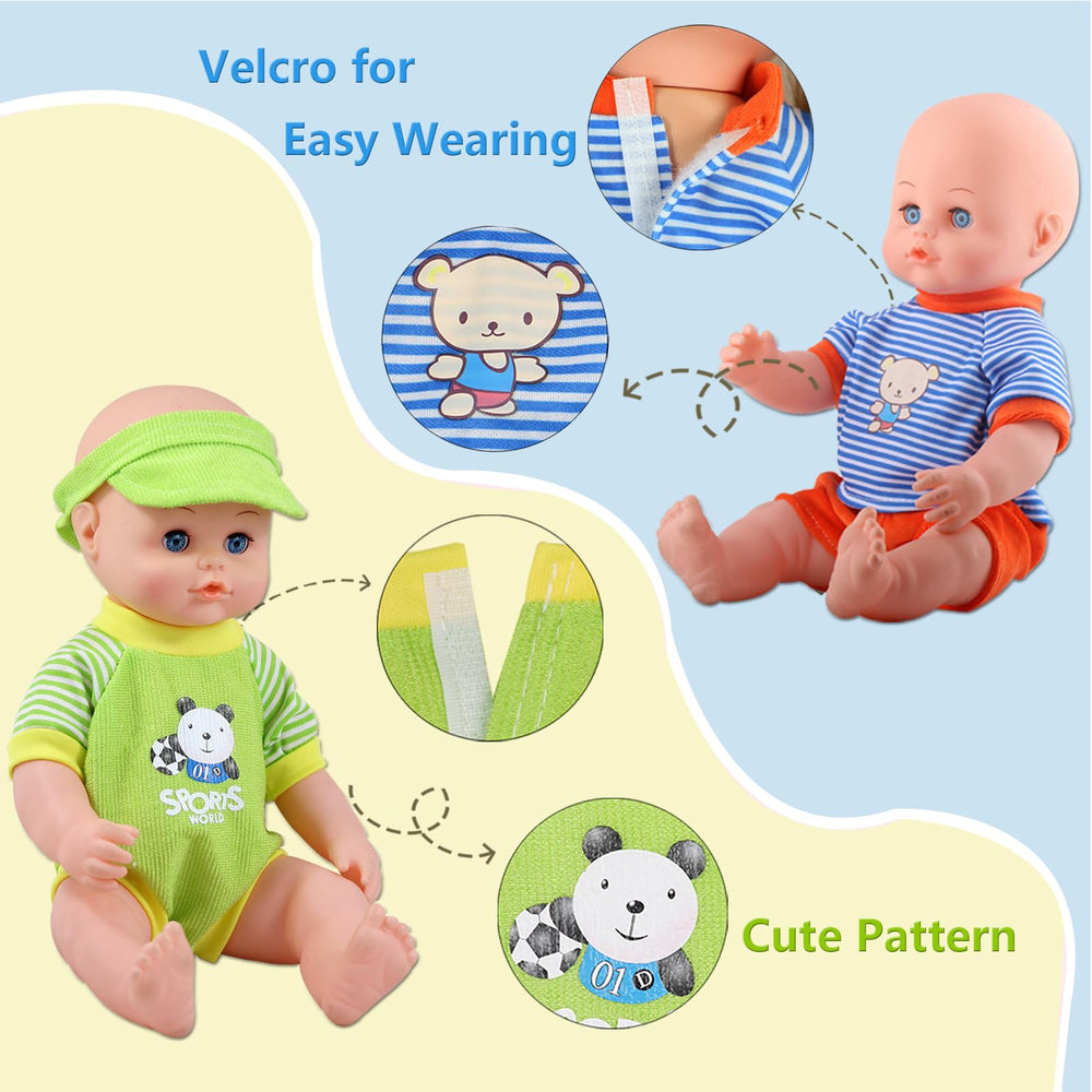 Young Buds outfits compatible with 12-14 inch dolls for versatile dressing