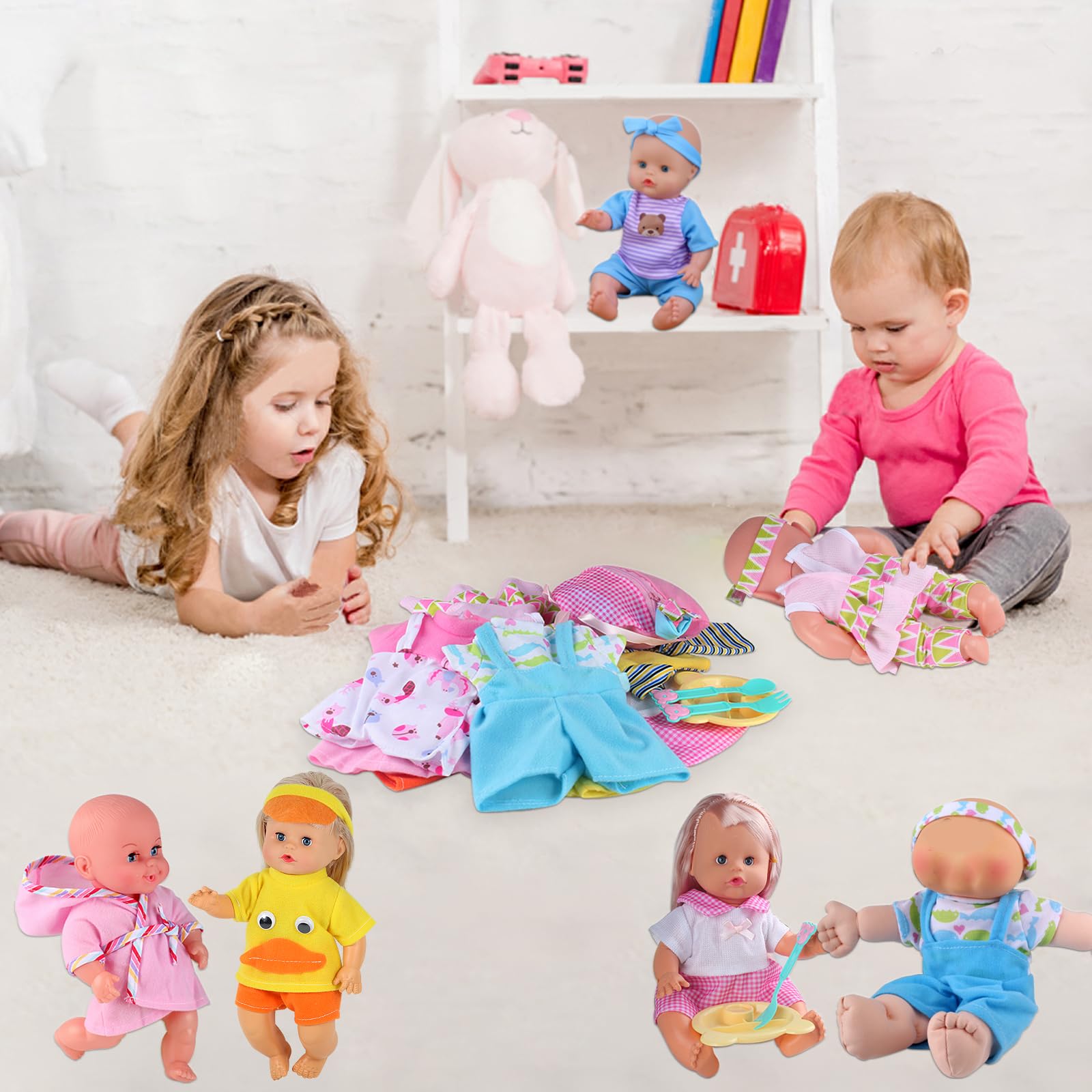 Young Buds ten-sets doll dresses with soft fabrics and easy closures