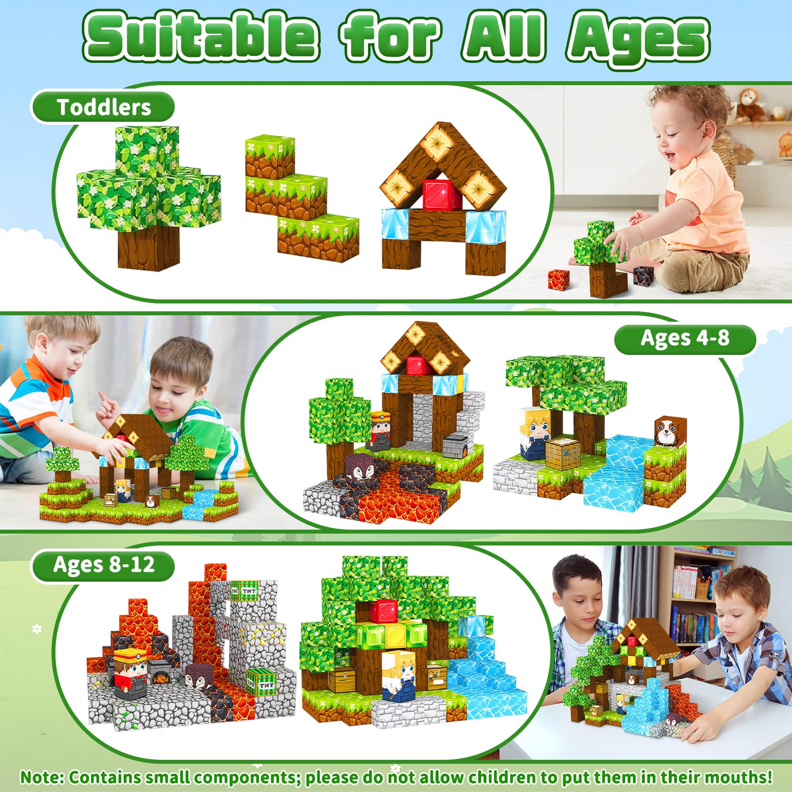 Youngyes stem ideas with magnetic blocks explore shapes and magnetism.