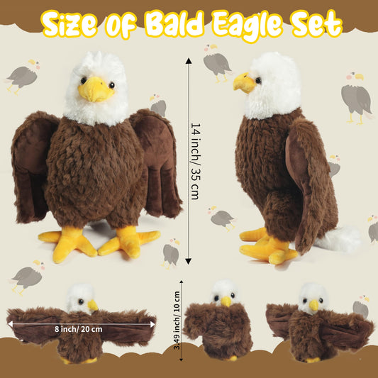 Youthfuljive baby bald eagle plush set provides three tiny companions for imaginative playtime